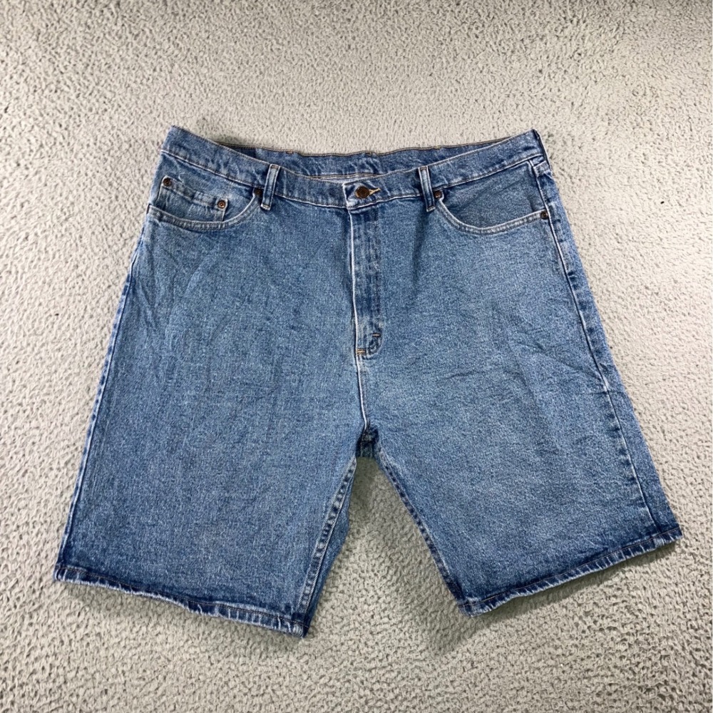 Wrangler Denim Shorts Men 40 Jorts Blue Medium Wash Straight Baggy Skater y2k